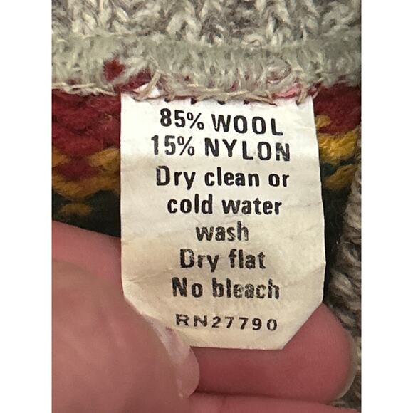 Vintage London Fog Outdoors Unlimited Wool Striped Vneck Sweater - Picture 4 of 6